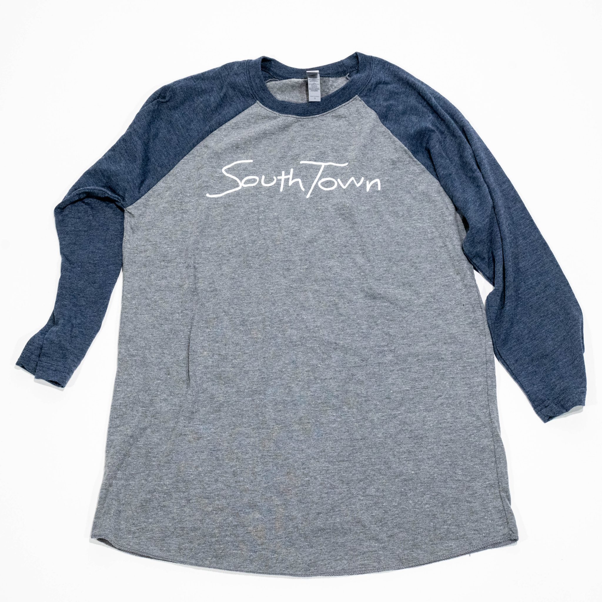 SouthTown Handwritten Raglan - Heather/Navy