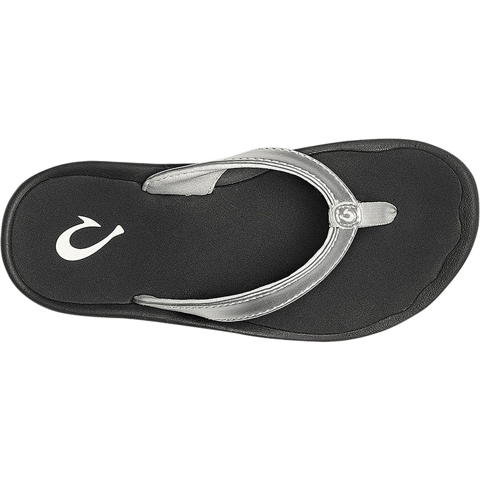 Olukai Kulapa Kai Girls Flip Flops - Silver/Black - Image 2